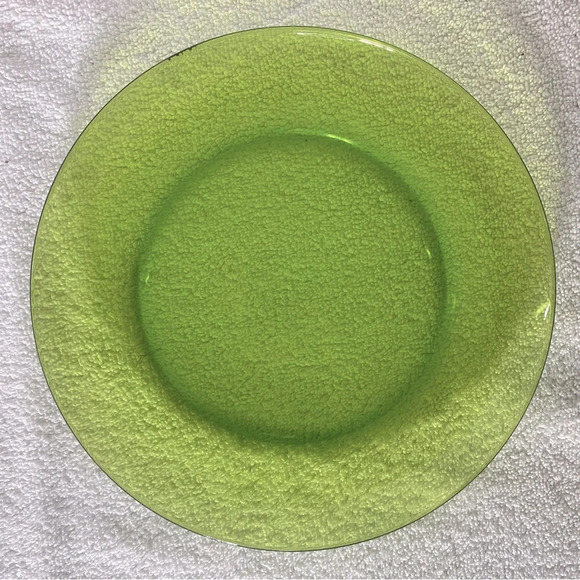 Vintage Duralex France Galaxie Lime Green Glass Dinner Plates X3 - Picture 5 of 14